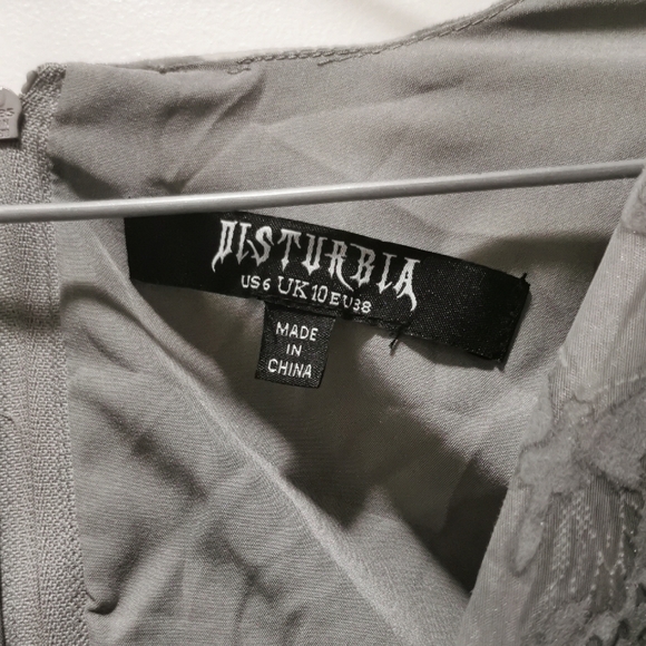 Disturbia Gray High Low Dress whimsy goth - Picture 2 of 8